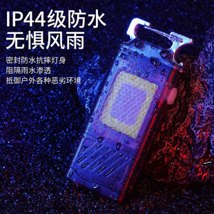 Cross-border new keychain lamp Type-C charging outdoor bright small steel cannon double light source strong light mini flashlight