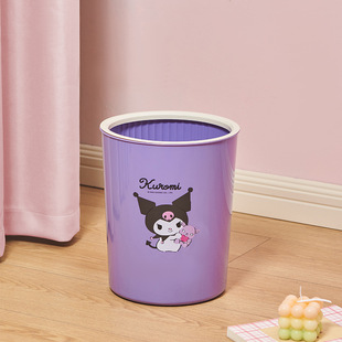 Trash Bin Household 2025 New Cartoon Trash Bin Living Room Bedroom Kitchen High Color Value Children's Trash Bin with Pressure Ring