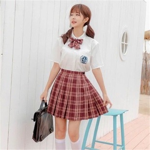 Japanese JK Uniform Gentle One-Knife Paid Skirt Genuine Original suit Spring and Summer Short Sleeve Full Pleated Skirt Basic Edition