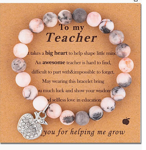 Cross-border Explosions Purple Agate Bracelet Handmade Jewelry Teachers' Day Gift Apple Pendant Lapis Lauce Card Bracelet