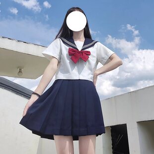 Hanamiyama Kansai Basic Sailor Suit Women's Summer Original Navy Collar White Two-Piece Jk Uniform Suit Skirt