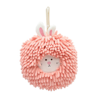 Cartoon animal chenille hand towel Kangle house hanging thickened absorbent hand ball hanging hand towel