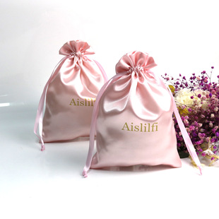 Best-Selling Pink Satin Bag Drawstring Storage Silk Bag Satin Drawstring Flap Pocket Pants Jewelry Small Cloth Bag