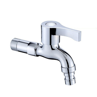 Copper washing machine faucet lengthened household one-in-two-out 4-point Wall mop pool special quick-opening faucet