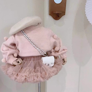 Ningli children's tutu skirt girls' pettiskirt children's skirt suit sweater spring and autumn girls' baby princess dress