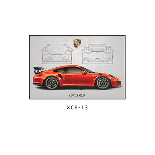 Porsche 911 Car Theme Poster Hanging Painting Living Room Bedroom Decorative Painting E-Sports Room Wall GTR Racing Mural