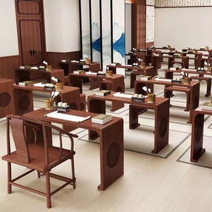 All solid wood calligraphy table Chinese learning table piano table training class school classroom table