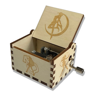 Wooden hand-cranked music box toy stall ornaments wholesale painted carved music box style complete boutique gift