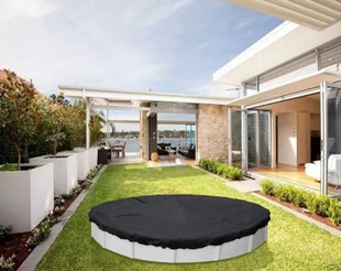 Cross Border 210D Outdoor Garden Courtyard Swimming Pool Cover Anti-Deciduous Sun Protection and Dust Protection Cover Round Swimming Pool Cover