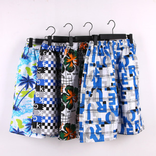 Printed beach pants large size quick-drying peach skin men's beach pants five foreign trade Sports flower shorts men's wholesale