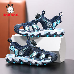Babu Bean Children's Shoes Boys Sandals Summer 2025 New Style Baotou Non-slip Soft Sole Middle and Big Children's Boys Children's Shoes