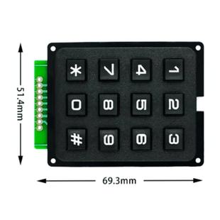 12-bit/16-bit ABS plastic button 12/16 key matrix industrial keyboard 3*4/4*4 for smart devices