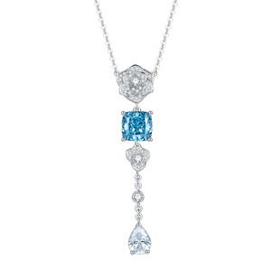 Rui Diamond трансграничный новый высокоуглеродистая алмазная подушка 8*8 подвеска S925 серебряная ключица цветной циркон ожерелье европейская и американская модель