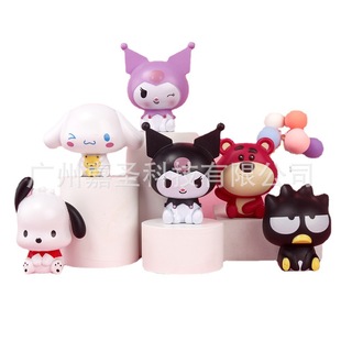 Children's cake plastic big head kulomi melody dog parchia dog strawberry bear cool penguin decoration ornaments