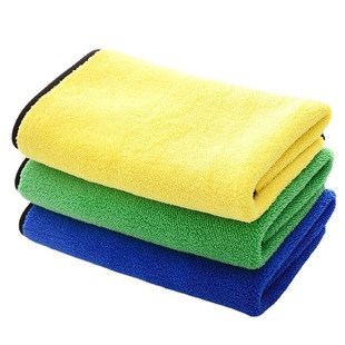 Wholesale two-color high-density coral fleece thickened car wash towel absorbent car towel square towel hook cleaning towel