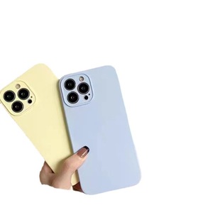 For Apple iphone14 Fine Hole Lens All-inclusive 15 16 Liquid Silicone Phone Case Solid Color Protective Cover