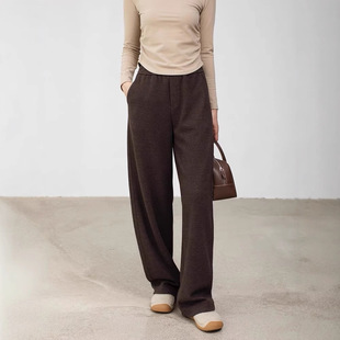 24 New Autumn and Winter Wool Windproof High Waist Slimming Casual Pants Trousers All-match Loose Sickle Pants Female Designer