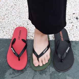 Flip-flops men's summer non-slip sandals and slippers men's clip-on trendy rubber wear-resistant beach shoes slippers men's