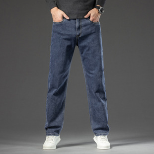 Light Color Men's Jeans 2024 Summer Thin Breathable Loose Straight Stretch Casual plus size Long Pants for Men