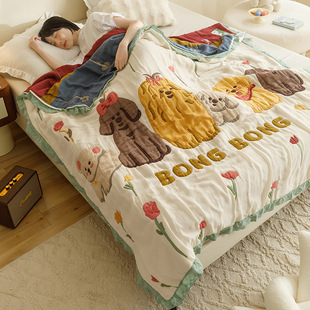 Class A cloud gauze puff quilt cartoon cotton ten-layer gauze summer cool quilt summer breathable light air conditioning cover blanket quilt