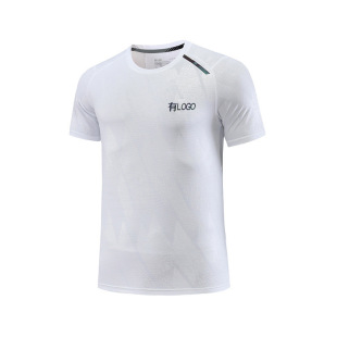 Brand in stock Ice Silk Quick-drying Sports Short-sleeved T-shirt Men's Summer Loose Fitness Running Casual Sports Top Trendy