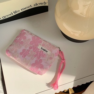 3451 ins contrast color lace red envelope Women's Cosmetic Bag portable portable coin purse wash storage bag