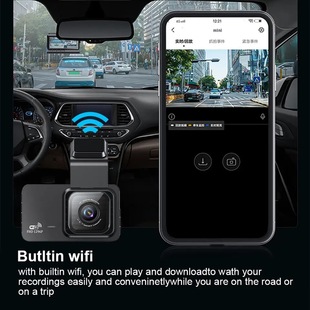 Driving recorder 3 inch WIFI mobile phone interconnected reversing image DVR HD night vision car parking monitoring