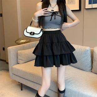 Women's Spring and Summer Super Fire Pear Shape Figure Double Layer Cake Skirt Small Short Skirt