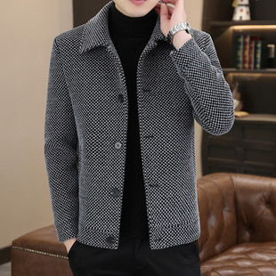 2024 Autumn and Winter Autumn and Winter Woolen Jacket Men's Korean-style Slim-fit High-end Sense Faggot Handsome Casual All-match Short 1029