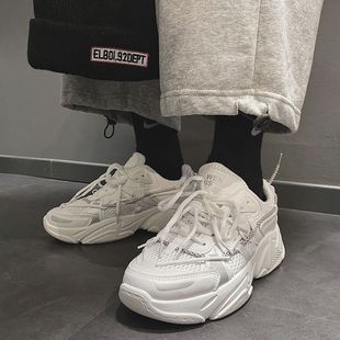 IT22023 Autumn New All Black sneaker Women's All-match Street Photoshoot Student Casual Thick-soled Torre Shoes Ins Trendy Shoes