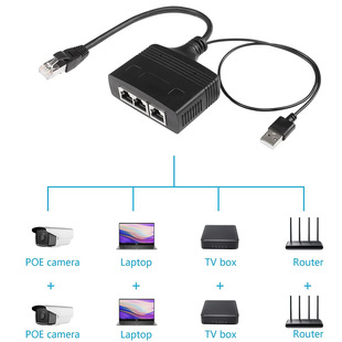 Сетевой разделитель сети RJ45 перетаскивает три сетевых отверстия, чтобы расширить сетевой разделитель одновременно