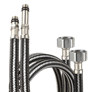 304 stainless steel braided black wire tube pointed steel wire hose kitchen Basin hot and cold faucet water inlet pipe manufacturers