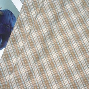 New Spring and Summer Casual Shirt Plaid Fabric TR Stretch Pants Wide Leg Pants Plaid Fabric dress Fabric