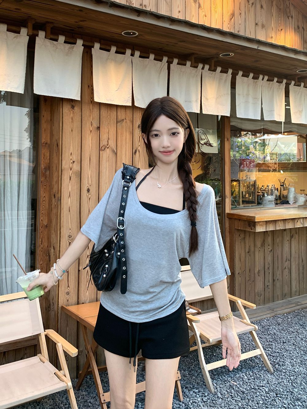 여성용 게으른 스타일 느슨한 u 넥 반팔 티셔츠 여름 캐주얼 얇은 셔츠 뜨거운 소녀 솔리드 컬러 반팔 탑