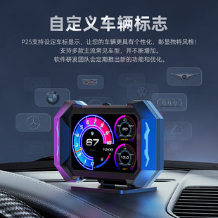 Car HUD head-up display car universal GPS multi-function speedometer compass HD head-up P25