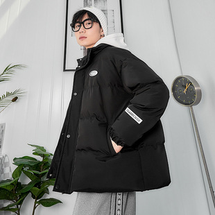 Men's cotton-padded jacket autumn and winter hooded cotton-padded jacket men's 2024 new fashion brand warm cotton-padded jacket coat
