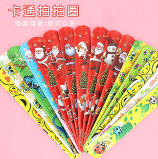 Cartoon Pop Circle Christmas Color Pat Circle Bracelet Creative Wrist Band Tape Measure Toy Kindergarten Award Gift