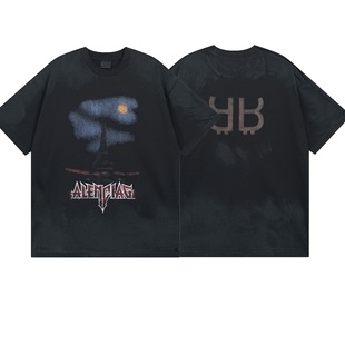 The ceiling. Paris T-shirt high version 2025 new series luxury fashion B short sleeve T-shirt men's and women's half sleeve