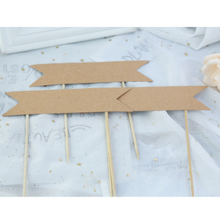 Украшение для торта Mori Kraft Paper Square Брендовая открытка с днем рождения Винтажное украшение Plug-In Простая открытка на день Святого Валентина
