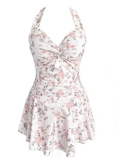 Swimsuit women's one-piece strap plaid small fresh sexy backless slim hot spring swimsuit professional swimsuit wholesale