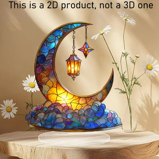 Cross-border new variety of colorful moon pendant 2D flat acrylic office desktop bedroom decorations