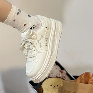 Milk fufu original explosive modified milk cat thick-soled small white shoes women's 2024 summer new breathable all-match casual board shoes