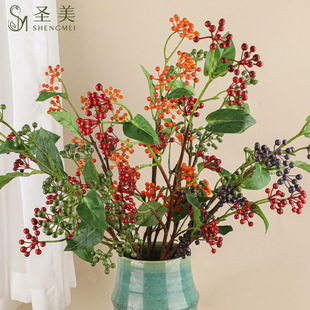 Guangdong factory spot supply green vine fruit simulation Berry fake flower Christmas fruit home decoration holy beauty flower industry