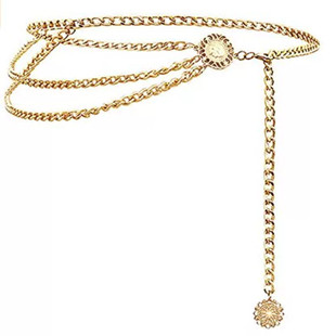 European and American Cross-border Jewelry Personalized Sunflower Round Brand Waist Chain Female Retro Temperament Ethnic Style Body Chain Female
