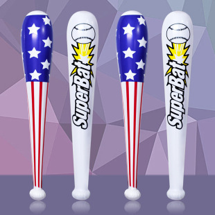 Spot wholesale pvc inflatable baseball bat American flag stick white baseball bat children inflatable stick hammer toy