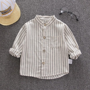 Baby Shirt for Boys 1-3 Years Old 2 Stripesd Tops Kidsren's Shirts Kidsren's Long-Sleeved 2025 Spring & Fall New Fashion