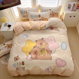 Kapi Bala Cotton Bed Four-piece Set Cotton Children's Cartoon Bedding Quilt Cover Girl's Bed Sheet Man Three-piece Set Bed