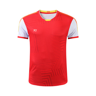Badminton clothing men's and women's quick-drying short-sleeved sports Jersey children's student tennis training soldier uniform breathable 6294