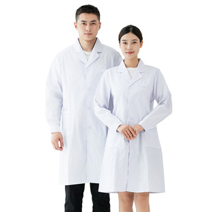 White Coat Male and Female Doctors Nurse Clothing Hospital Chemistry University Laboratory Work Clothes Summer Short Sleeve Winter Long Sleeve Thick
