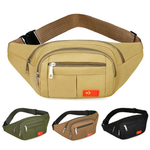 Cross-border thickened waist bag multifunctional men and women riding running close-fitting nylon cloth waist bag mountaineering chest bag wholesale